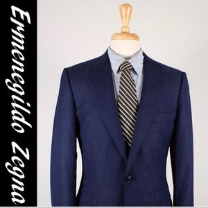 Zegna 48/38R Blue Sport Coat Jacket 35-E